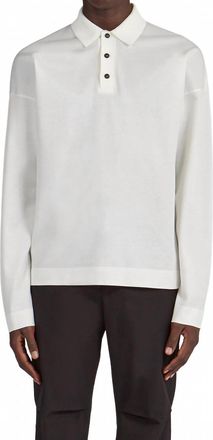Ferragamo Long Sleeve Classic Polo In White