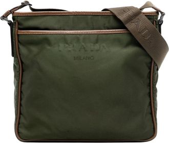 Prada Pre-owned Cross Body Bags, female, Green, Size: ONE SIZE Pre-owned Textile Crossbody Bag