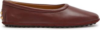 Tod's Gomma Leather Ballet Flats - Black - 38 (IT38 / UK5)