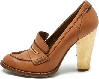 Dolce & Gabbana Mocassini con tacco metallizzato - Marrone