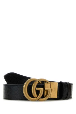 Gucci Black Leather Reversible Belt