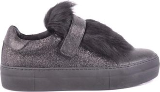 Moncler Schoenen, Dames, Zwart, 37 EU, Zwarte leren sneakers gemaakt in Italië