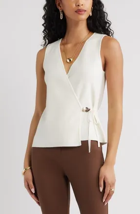 Open Edit Side Tie Sweater Vest in Ivory at Nordstrom, Size Xx-Small