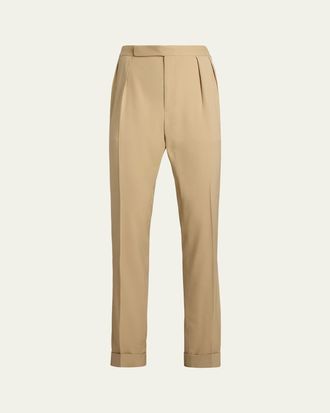 Ralph Lauren Purple Label Mens Gregory Wool Double-Pleated Trousers