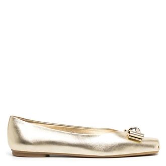 Ferragamo Ferragamo Ladies Metallic Leather Vara Bowl Ballet Flats