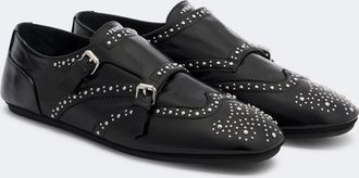 Fendi Studded leather monk strap shoes
