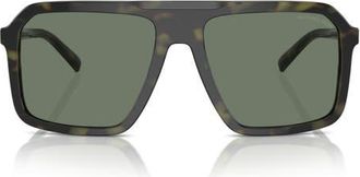 Michael Kors Murren 58mm Square Sunglasses in Olive Tortoise /Olive Green at Nordstrom