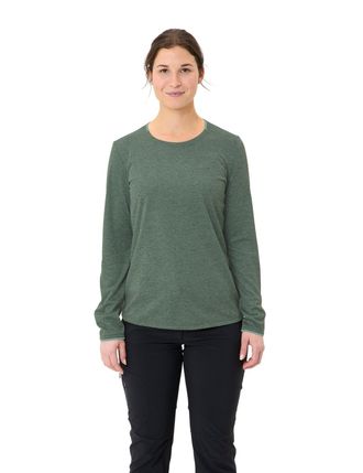 Vaude Longsleeve VAUDE WOMENS ESSENTIAL LS T-SHIRT, Damen, Gr. 34, agave, Obermaterial: 100% Polyester, normal, Rundhals, Shirts Longsleeve, f&uuml;r sportliche 