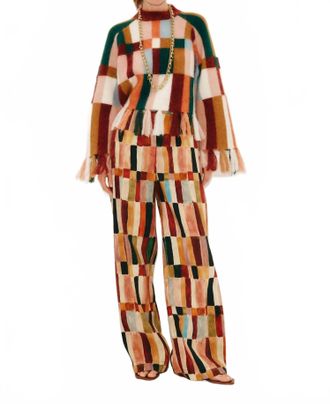 Alemais Marojerelle Cropped Knit Top In Brown Multi