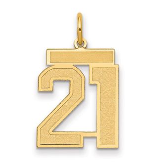 Diamond2Deal 14k Yellow Gold Medium Satin Number Charm Pendant