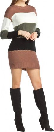 Papillon Color Blocked Knit Sweater Dress In Multi