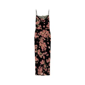 Twinset Sottoveste in velluto d&eacute;vor&eacute; a fiori - Dames - Casual kleedjes - Veelkleurig - S - Kleedjes