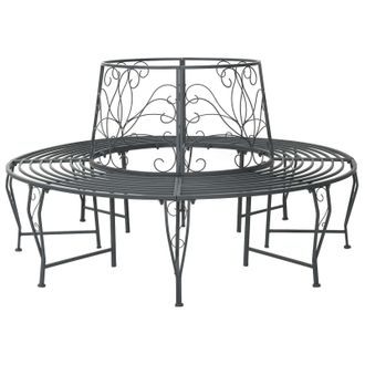 vidaXL Banco De &Aacute;rbol 8-n&uacute;mero De Plazas &Oslash; 160 X 89 Cm Acero Vidaxl