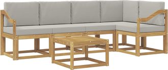 vidaXL Conjunto De Sof&aacute;s De Exterior 6 Uds. Blanco Y Gris Claro Vidaxl