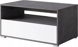 OEM Mesa De Centro Rectangular Para Sal&oacute;n Con Estante Y Espacio De Almacenamiento, 90 Cm, Matera White