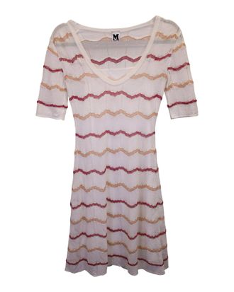 M Missoni Wave Stripe Dress in White Viscose