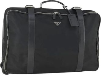 Prada Pre-owned Weekend Bags, female, Black, Size: ONE SIZE Pre-owned Nylon Weekend Bag