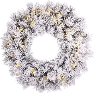 Black Box Trees Corona de Navidad artificial con escarcha y LED D60