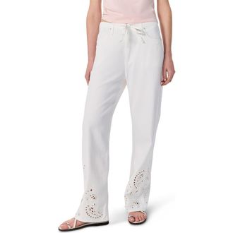 Rag & Bone Phoebe Wide Leg Drawstring Jeans in White Yelet at Nordstrom Rack, Size X-Large