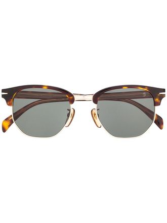 Eyewear by David Beckham tortoiseshell half-frame sunglasses - men - Acetate/Metal (Other) - 47 - Brown