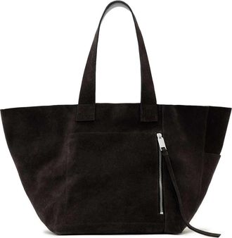 AllSaints Alba Suede East/West Tote in Bitter Brown at Nordstrom