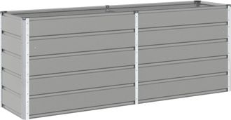 vidaXL Jardinera Gris Claro 195 X 50 X 75 Cm Acero Galvanizado Vidaxl