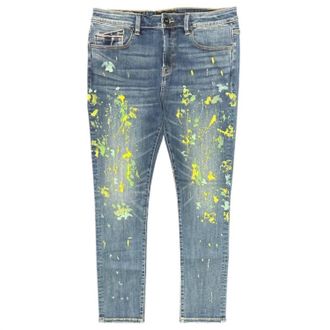 Cult of Individuality Mens Punk Super Skinny Denim Jeans In Chaos