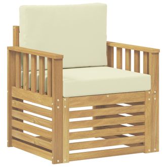 vidaXL 2 Pieza Conjunto De Sof&aacute;s De Exterior Poli&eacute;ster Blanco Y Crema Vidaxl