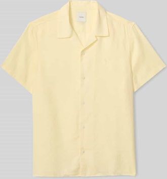 Calvin Klein Regular Fit Freizeithemd aus Leinen-Lyocell-Mix in Hellgelb, Gr&ouml;&szlig;e XL