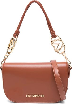 Love Moschino Borsa a spalla con logo - Marrone
