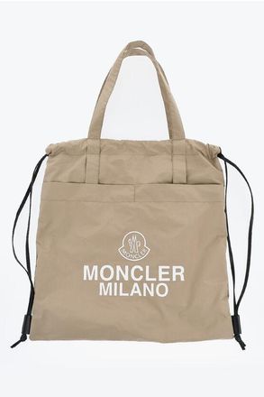 Moncler Cotton Drawstring Bag with Contrasting Logo size Unica