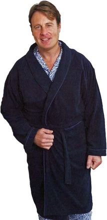 Champion Mens Lightweight Thermal Micro Fleece Bath Robe Dressing Gown Nightwear (Navy) L/XL