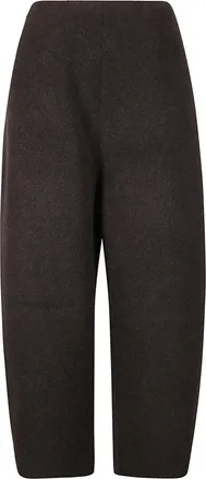 Boboutic Brown Wide-Leg Pants With Elasticated Waistband