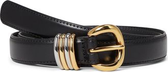 Madewell Inez Belt: Mixed Metal Womens Belts True Black : LG, Leather
