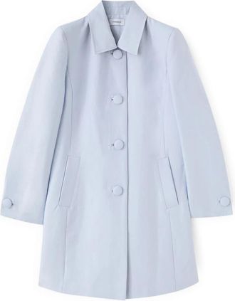 Motivi Katoenen satijnen jas - Dames - Mantel - Blauw - XS - Katoen - Jassen