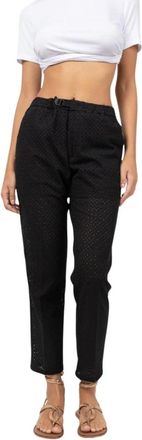 White Sand Stijlvolle broek voor mannen - Dames - Straight fit broeken - Zwart - M - Broeken