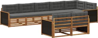 vidaXL Conjunto De Sof&aacute;s De Exterior 8 Uds. Natural Y Antracita Vidaxl