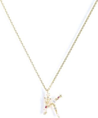 Girls Crew Flutterfly Initial Necklace in Gold at Nordstrom