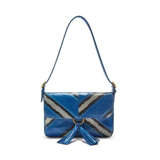 Maliparmi Maliparmi, Tassen, Dames, Blauw, ONE Size, Katoen, Exotic Stripes Kleine Schoudertas