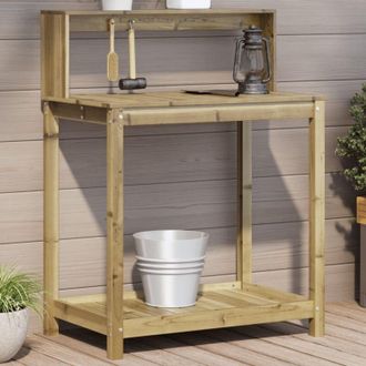 vidaXL Vidaxl - Mesa Plantaci&oacute;n Con Estantes Madera Impregnada 82,5x50x109,5 Cm