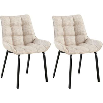 Clp Clp - Lote De 2 Sillas De Comedor Saranda Marfil Tela