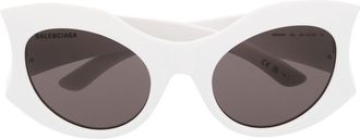 Balenciaga Hourglass round sunglasses - women - Acetate - 56 - White