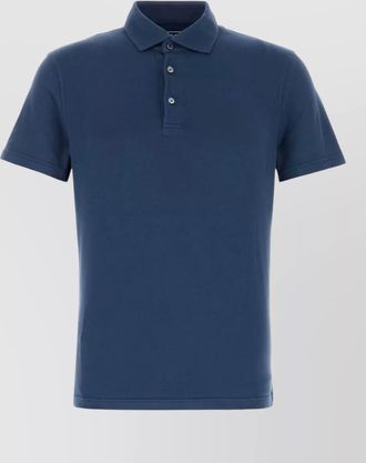 Fedeli stretch cotton polo shirt short sleeves