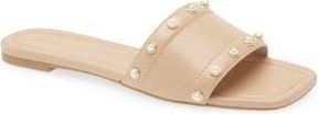 Stuart Weitzman Pearl Slide Sandal in Golden Beige at Nordstrom Rack, Size 10.5