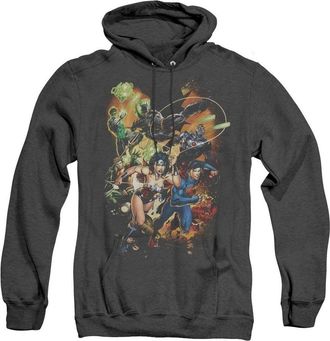 Gildan Justice League of America Battle Ready Adult Heather Hoodie / Hooded Sweatshirt