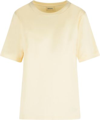 Khaite Allen cr&egrave;mekleurige zijden T-shirt