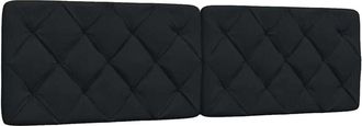 vidaXL Cabecero De Cama Acolchado Tela Negro 180 Cm Vidaxl