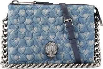 Kurt Geiger Kensington Puff Quilted Denim Pouch Shoulder Bag in Dark Blue at Nordstrom