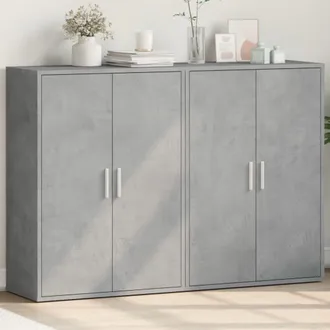 vidaXL Vidaxl - Aparadores 2 Uds Madera De Ingenier&iacute;a Gris Hormig&oacute;n 60x31x84 Cm