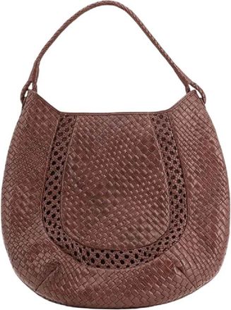 Ibeliv Lamia Woven Tote - Dames - Handtassen - Bruin - ONE Size - Leer - Tassen